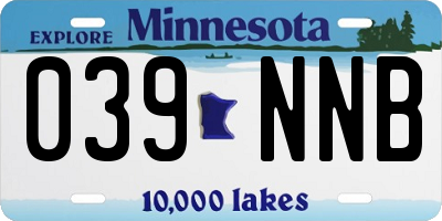MN license plate 039NNB