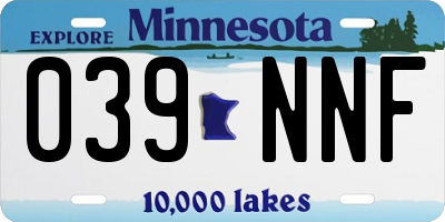 MN license plate 039NNF