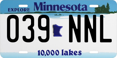 MN license plate 039NNL