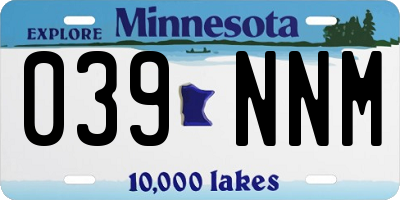MN license plate 039NNM