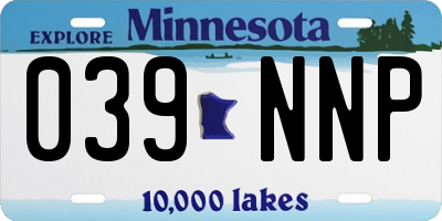 MN license plate 039NNP