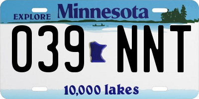 MN license plate 039NNT