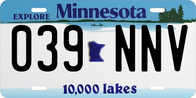 MN license plate 039NNV