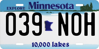 MN license plate 039NOH