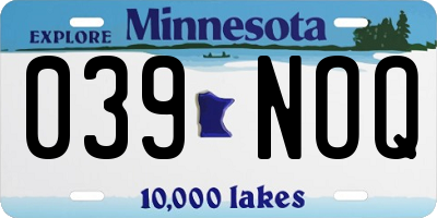 MN license plate 039NOQ