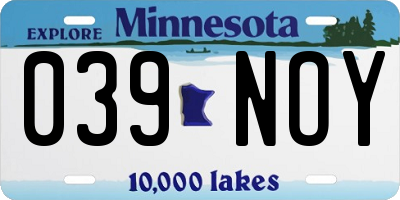 MN license plate 039NOY