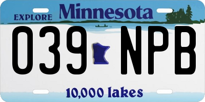 MN license plate 039NPB