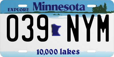 MN license plate 039NYM