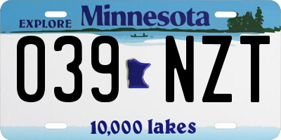 MN license plate 039NZT