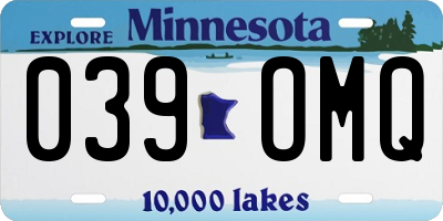 MN license plate 039OMQ