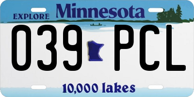 MN license plate 039PCL