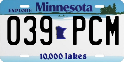 MN license plate 039PCM
