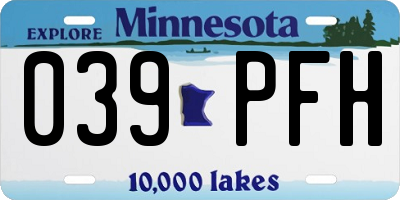 MN license plate 039PFH