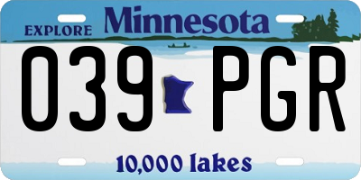 MN license plate 039PGR