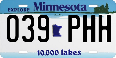 MN license plate 039PHH