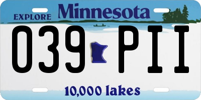 MN license plate 039PII