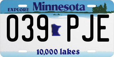 MN license plate 039PJE