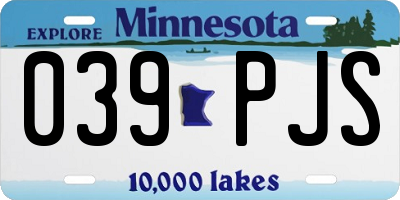 MN license plate 039PJS