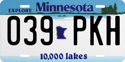MN license plate 039PKH