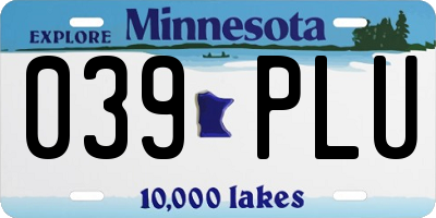 MN license plate 039PLU