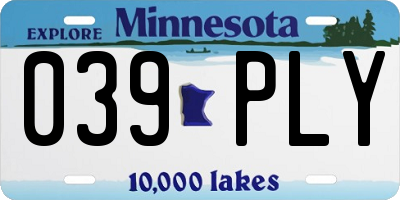 MN license plate 039PLY