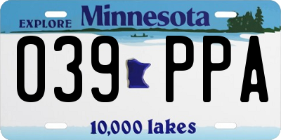 MN license plate 039PPA