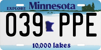 MN license plate 039PPE
