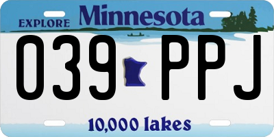 MN license plate 039PPJ