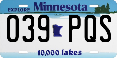 MN license plate 039PQS