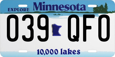 MN license plate 039QFO