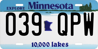 MN license plate 039QPW