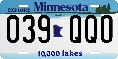 MN license plate 039QQO