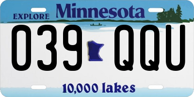 MN license plate 039QQU