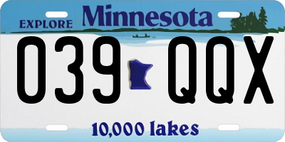 MN license plate 039QQX