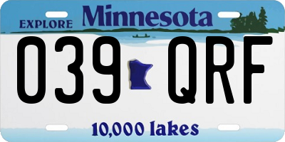 MN license plate 039QRF
