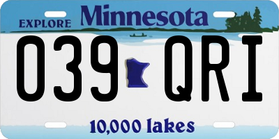 MN license plate 039QRI