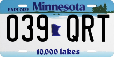 MN license plate 039QRT
