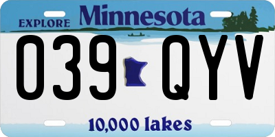 MN license plate 039QYV