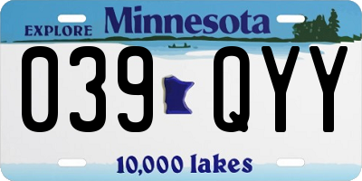 MN license plate 039QYY