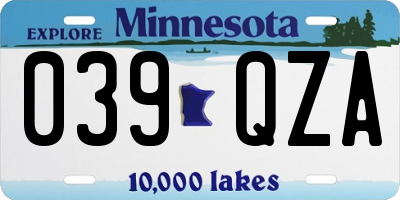 MN license plate 039QZA