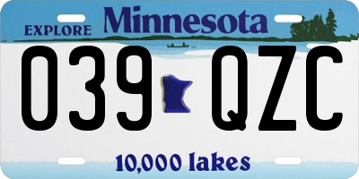 MN license plate 039QZC