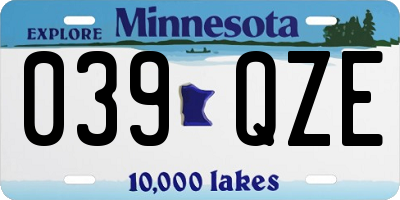 MN license plate 039QZE