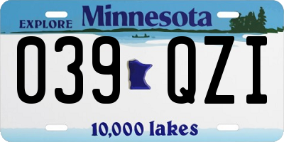 MN license plate 039QZI