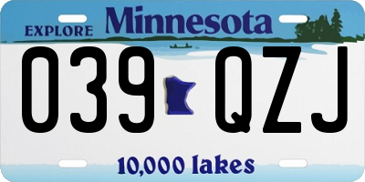 MN license plate 039QZJ