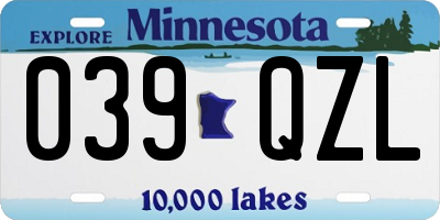 MN license plate 039QZL