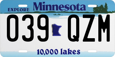 MN license plate 039QZM