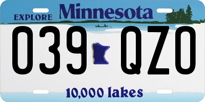 MN license plate 039QZO