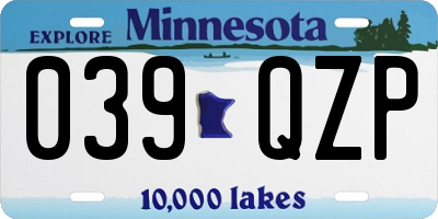 MN license plate 039QZP