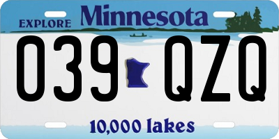 MN license plate 039QZQ