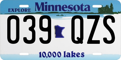 MN license plate 039QZS